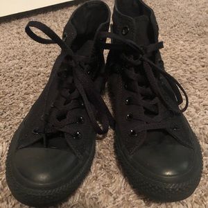 All black high top converse